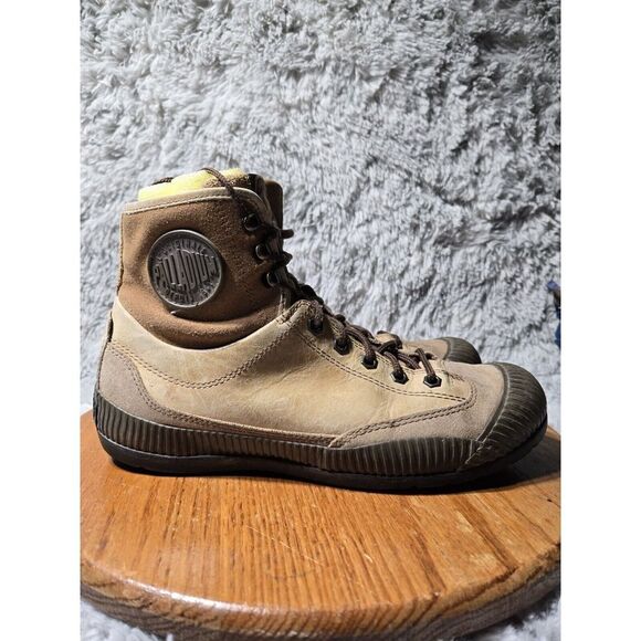 Palladium Pampa Cuff Retro Mens Size 8 Womens Size 9.5 Leather Ankle Lace Boots - Picture 1 of 5